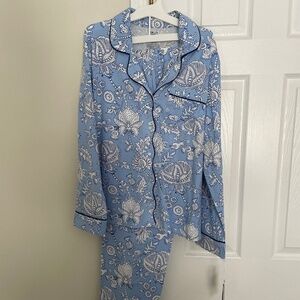 Roller Rabbit x Target Women's Floral Vines Pajama Set Blue FREE GIFT